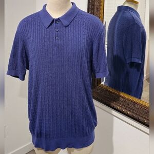 PJ Paul Navy Polo Shirt for Men Viscose Polyamid - Large